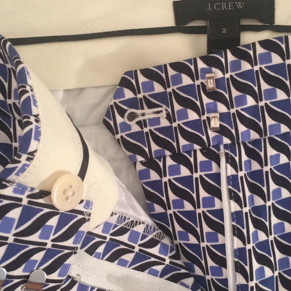 ✅ SOLD J Crew Ladies Sz 2 Pants Blue Black White - Picture 4 of 7